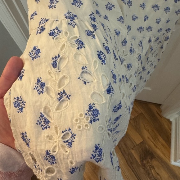 Anthropologie Cream and Blue Floral dress - Picture 5 of 6